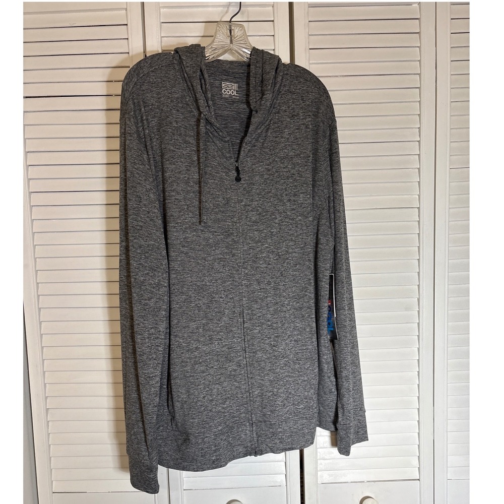 32 Degrees Cool Mens Full Zip Hoodie Black SD Heathered XL T3SM9575RT-BIR-XL